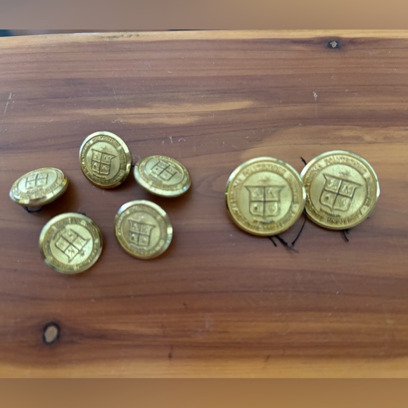 Waterbury Button Co Other - Vintage Brass Va Tech Blazer Buttons. 2 cuffs and 5 front buttons.